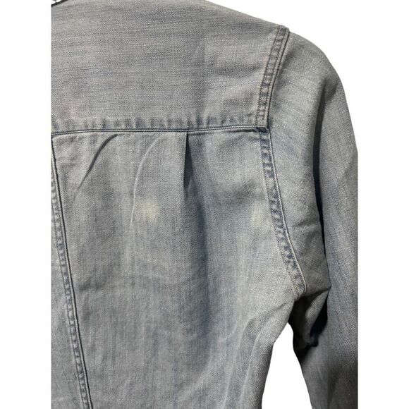 Frank & Eileen Barry Woven Cotton Button-Up Chambray Shirt Light Blue Sz XXS - Picture 12 of 16